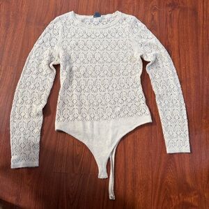 American Eagle Outfitters Cream Knit Sweater